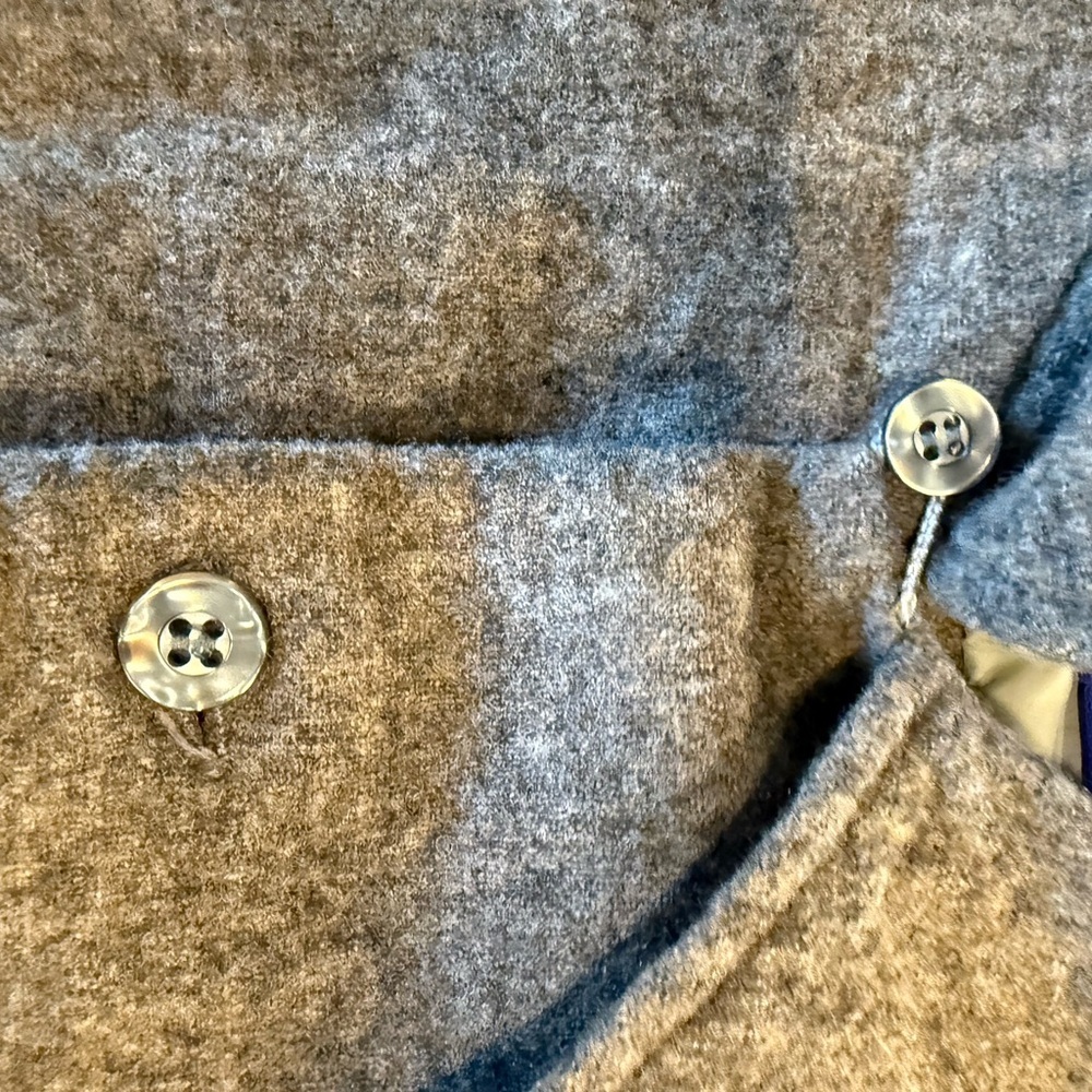 Vintage 60s 70s Pendleton Solid Wool Board Shirt Loop Collar USA M - Picture 7 of 11